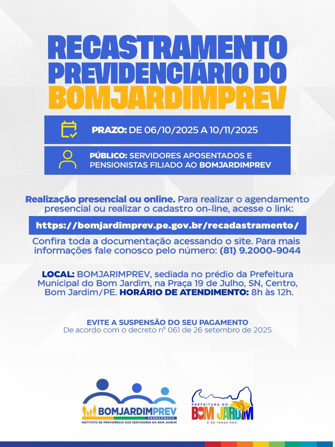 RECASTRAMENTO PREVIDENCIARIO DO BOMJARDIMPREV